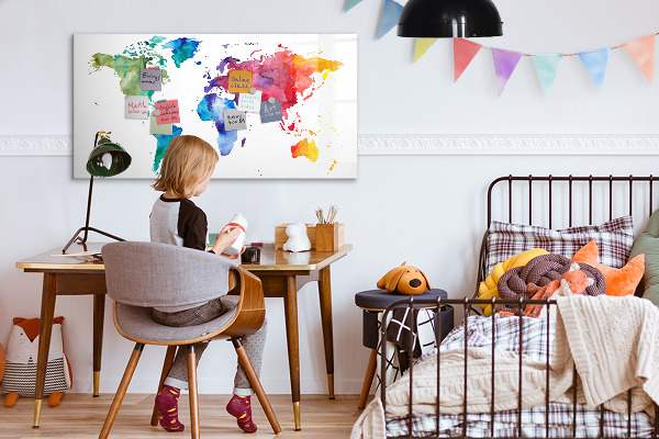 Magnetická popisovateľná tabuľa Farebná mapa na spomienky a poznámky