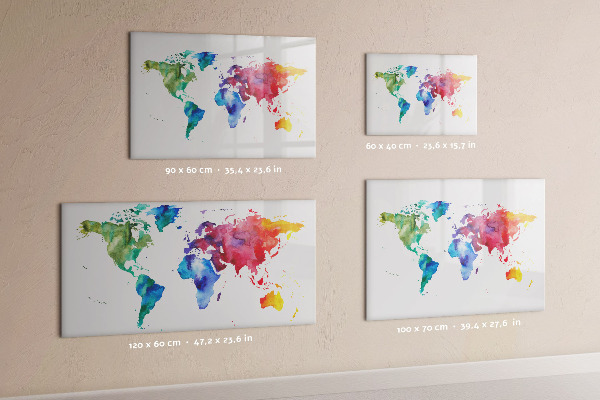 Magnetická popisovateľná tabuľa Farebná mapa na spomienky a poznámky