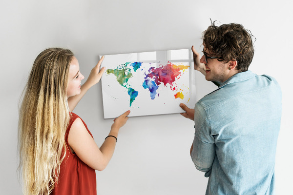 Magnetická popisovateľná tabuľa Farebná mapa na spomienky a poznámky