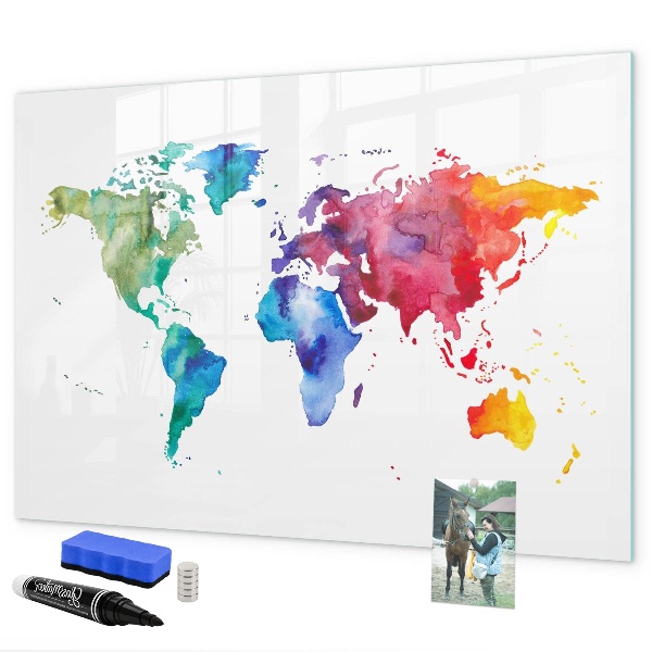 Magnetická popisovateľná tabuľa Farebná mapa na spomienky a poznámky
