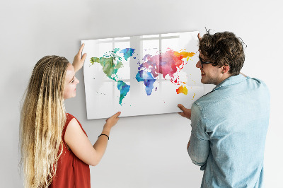 Magnetická popisovateľná tabuľa Farebná mapa na spomienky a poznámky