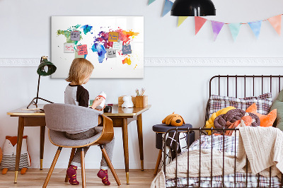 Magnetická popisovateľná tabuľa Farebná mapa na spomienky a poznámky
