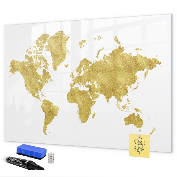 Magnetická popisovateľná tabuľa Mapa sveta s priestorom na fotografie