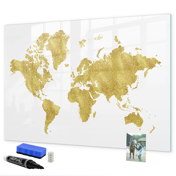 Magnetická popisovateľná tabuľa Mapa sveta s priestorom na fotografie