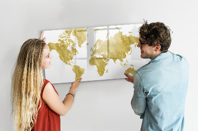 Magnetická popisovateľná tabuľa Mapa sveta s priestorom na fotografie