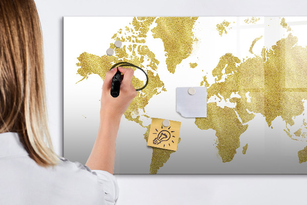 Magnetická popisovateľná tabuľa Mapa sveta s priestorom na fotografie