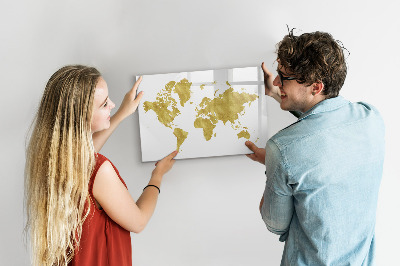 Magnetická popisovateľná tabuľa Mapa sveta s priestorom na fotografie