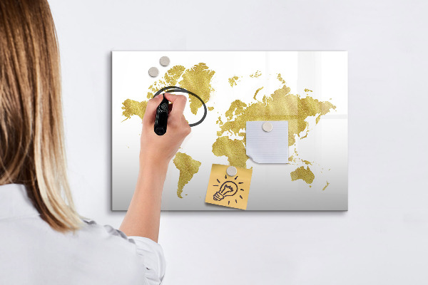 Magnetická popisovateľná tabuľa Mapa sveta s priestorom na fotografie