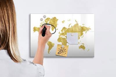 Magnetická popisovateľná tabuľa Mapa sveta s priestorom na fotografie
