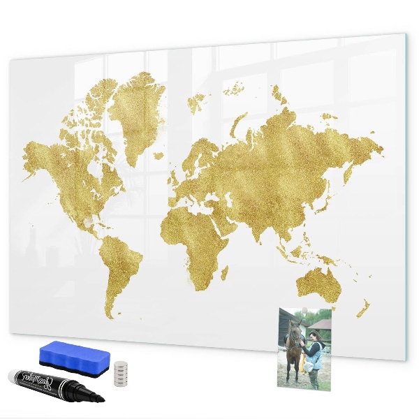 Magnetická popisovateľná tabuľa Mapa sveta s priestorom na fotografie