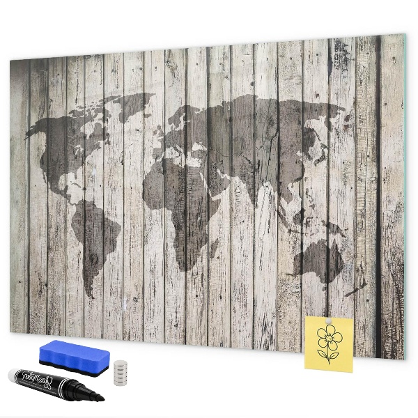 Magnetická popisovateľná tabuľa Mapa sveta s priestorom na fotografie