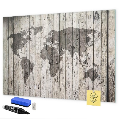 Magnetická popisovateľná tabuľa Mapa sveta s priestorom na fotografie