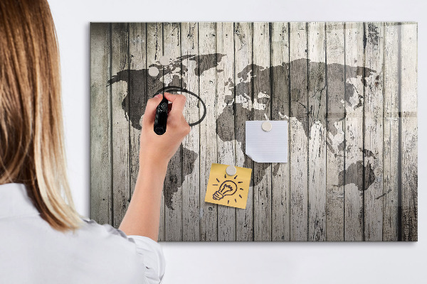 Magnetická popisovateľná tabuľa Mapa sveta s priestorom na fotografie