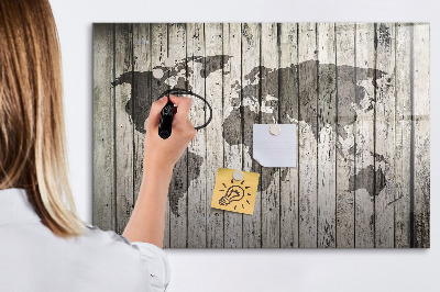 Magnetická popisovateľná tabuľa Mapa sveta s priestorom na fotografie