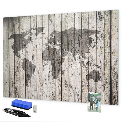 Magnetická popisovateľná tabuľa Mapa sveta s priestorom na fotografie
