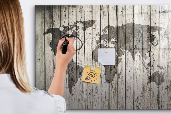 Magnetická popisovateľná tabuľa Mapa sveta s priestorom na fotografie