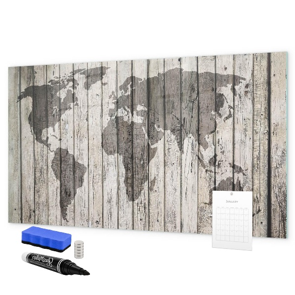 Magnetická popisovateľná tabuľa Mapa sveta s priestorom na fotografie