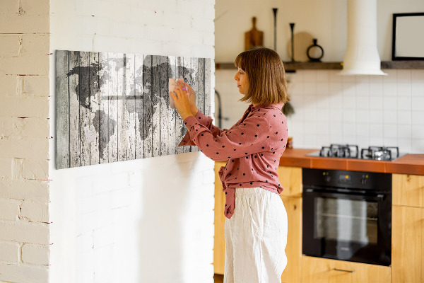 Magnetická popisovateľná tabuľa Mapa sveta s priestorom na fotografie