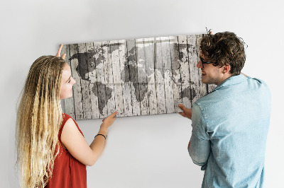 Magnetická popisovateľná tabuľa Mapa sveta s priestorom na fotografie