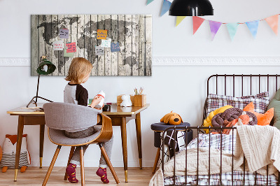 Magnetická popisovateľná tabuľa Mapa sveta s priestorom na fotografie