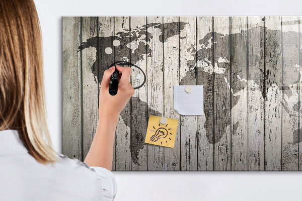 Magnetická popisovateľná tabuľa Mapa sveta s priestorom na fotografie