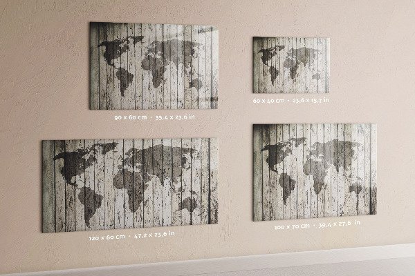 Magnetická popisovateľná tabuľa Mapa sveta s priestorom na fotografie
