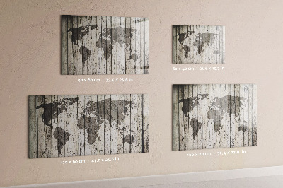 Magnetická popisovateľná tabuľa Mapa sveta s priestorom na fotografie