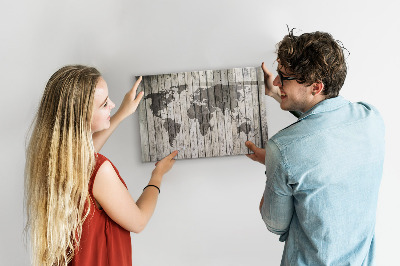 Magnetická popisovateľná tabuľa Mapa sveta s priestorom na fotografie