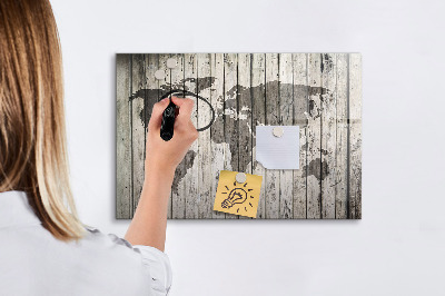 Magnetická popisovateľná tabuľa Mapa sveta s priestorom na fotografie
