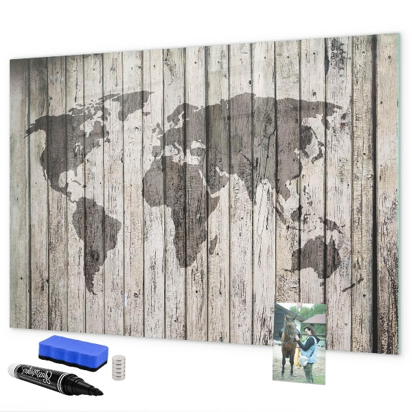 Magnetická popisovateľná tabuľa Mapa sveta s priestorom na fotografie