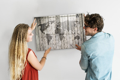 Magnetická popisovateľná tabuľa Mapa sveta s priestorom na fotografie