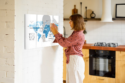 Kresliaca magnetická tabuľa Mapa sveta pre personalizáciu fotografií