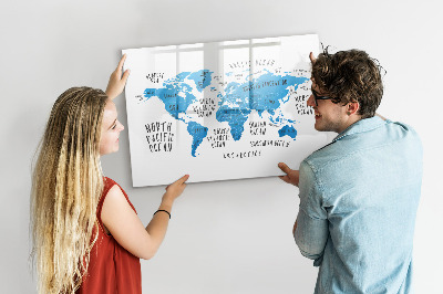 Kresliaca magnetická tabuľa Mapa sveta pre personalizáciu fotografií