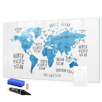Kresliaca magnetická tabuľa Mapa sveta pre personalizáciu fotografií