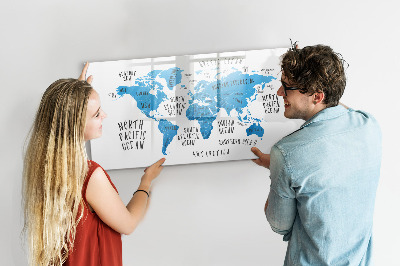 Kresliaca magnetická tabuľa Mapa sveta pre personalizáciu fotografií