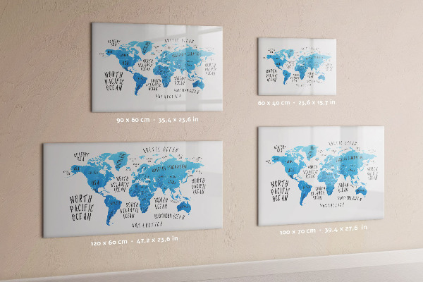 Kresliaca magnetická tabuľa Mapa sveta pre personalizáciu fotografií