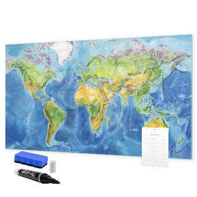 Magnetická popisovateľná tabuľa Mapa sveta s miestami fotenia