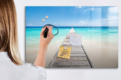 Kresliaca magnetická tabuľa Pláž so spomienkami a fotografiami