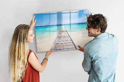 Kresliaca magnetická tabuľa Pláž so spomienkami a fotografiami