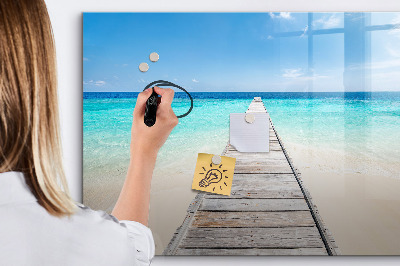 Kresliaca magnetická tabuľa Pláž so spomienkami a fotografiami