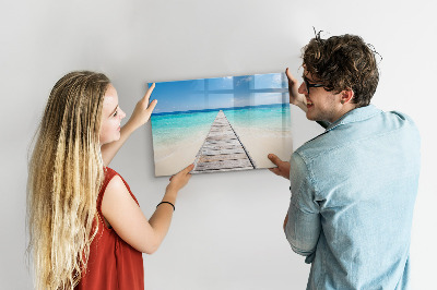 Kresliaca magnetická tabuľa Pláž so spomienkami a fotografiami