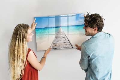 Kresliaca magnetická tabuľa Pláž so spomienkami a fotografiami