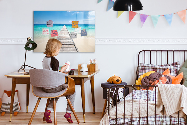 Kresliaca magnetická tabuľa Pláž so spomienkami a fotografiami