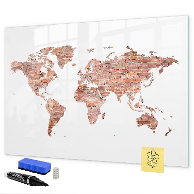 Kresliaca magnetická tabuľa Mapa sveta s fotografiami a poznámkami