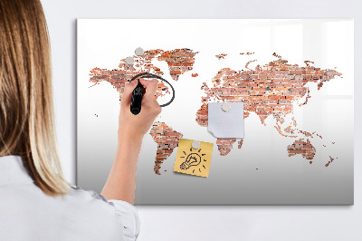 Kresliaca magnetická tabuľa Mapa sveta s fotografiami a poznámkami