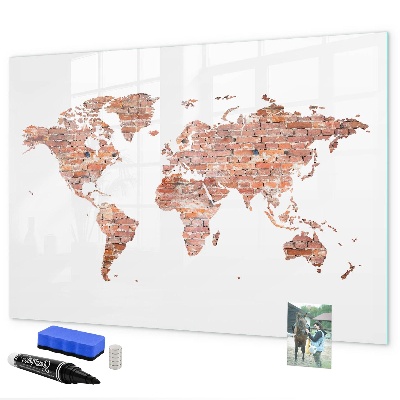 Kresliaca magnetická tabuľa Mapa sveta s fotografiami a poznámkami