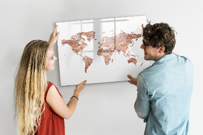 Kresliaca magnetická tabuľa Mapa sveta s fotografiami a poznámkami