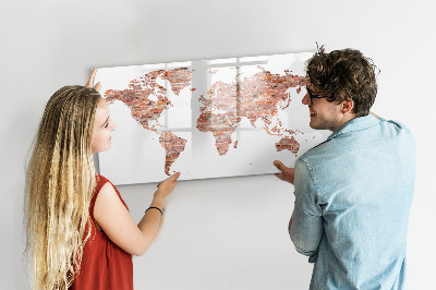 Kresliaca magnetická tabuľa Mapa sveta s fotografiami a poznámkami