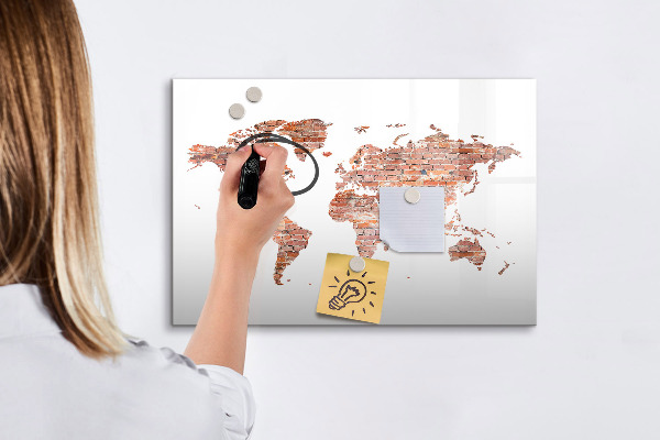 Kresliaca magnetická tabuľa Mapa sveta s fotografiami a poznámkami