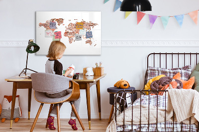 Kresliaca magnetická tabuľa Mapa sveta s fotografiami a poznámkami